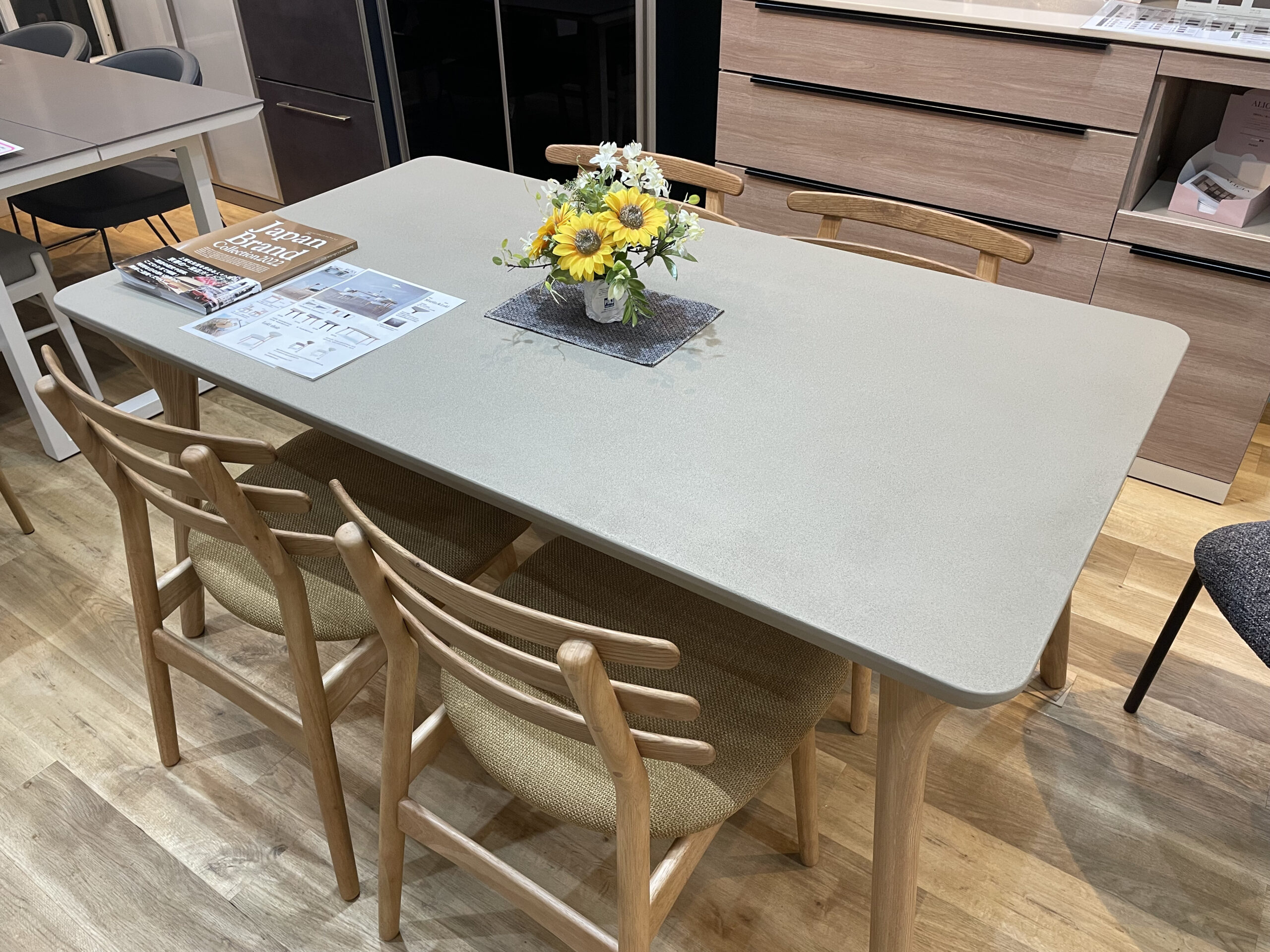 モルタル塗装ダイニング+ルカチェア5点set